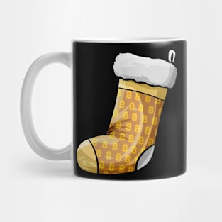 Sock For Your Chimney For Christmas With Bitcoin Mug